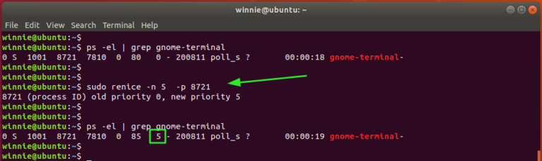 nice command syntax in linux