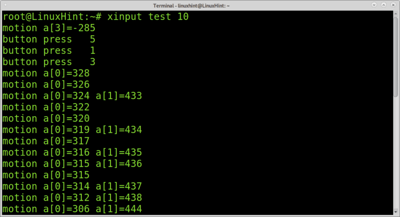 xinput test linux