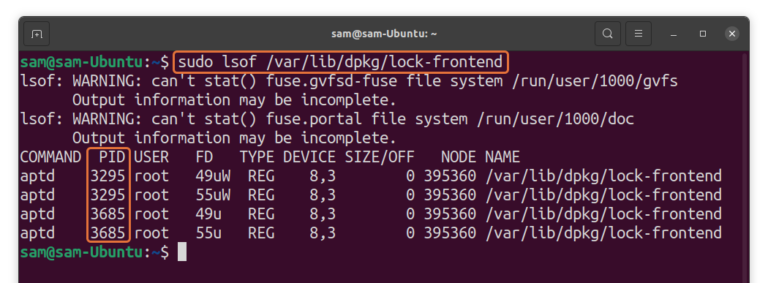 Ожидание блокировки кэша не удалось получить блокировку файла var lib dpkg lock