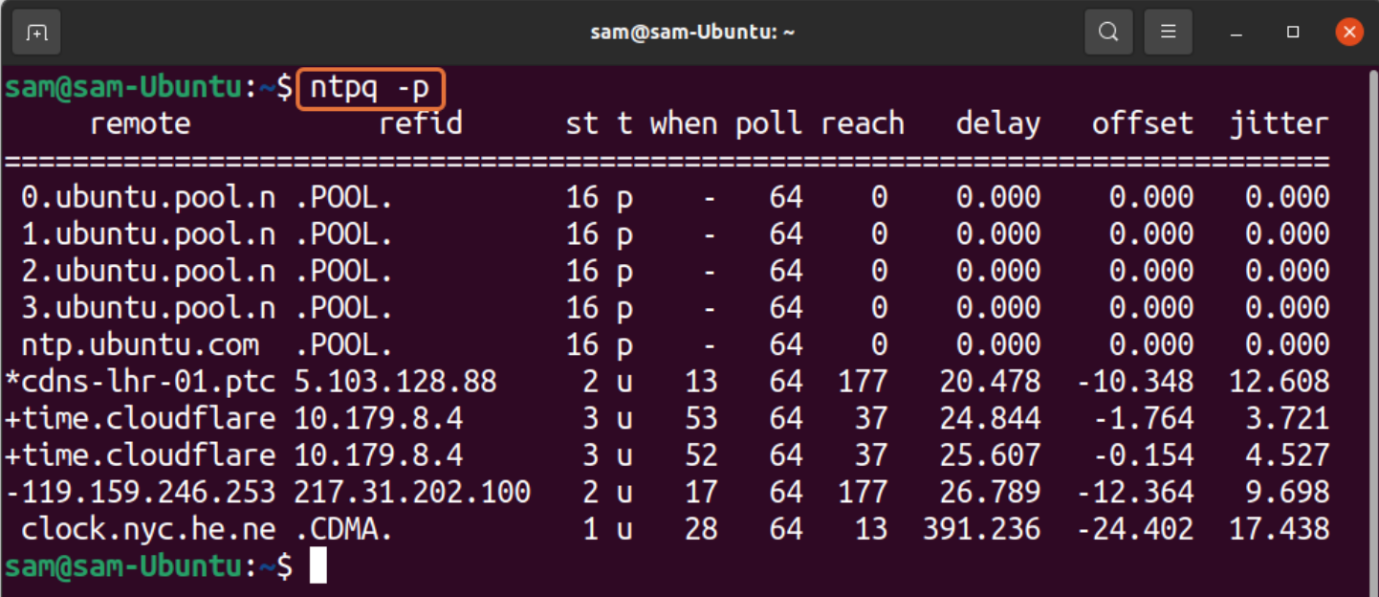 Commands to Sync Time with NTP Server Linux