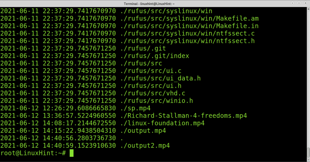 linux find files by date