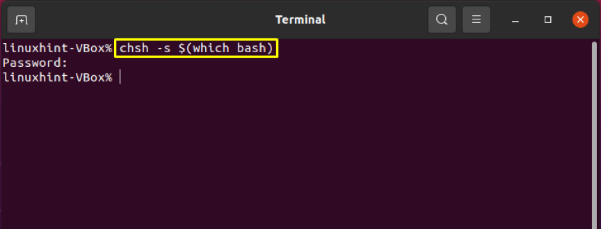 change to bash from zsh