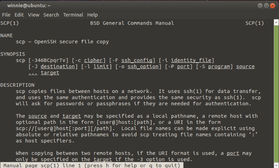 usage of scp command in linux