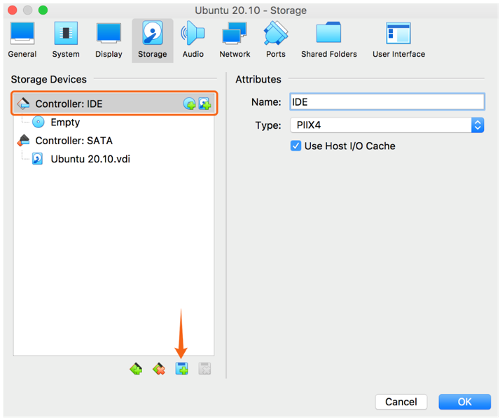 how to use virtualbox select start up disk