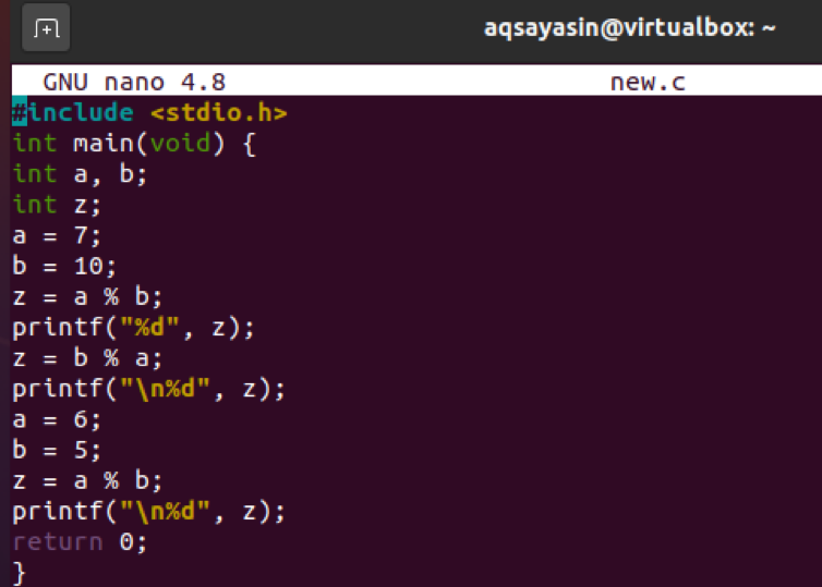 Modulo Operator In C With Examples Linux Hint