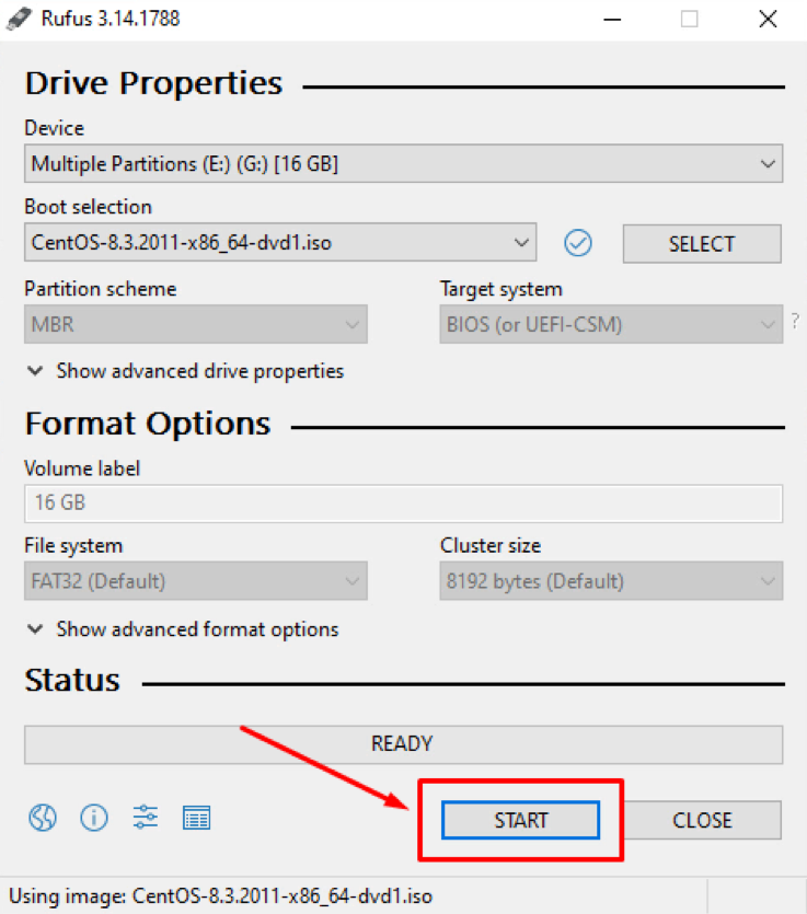 make a bootable usb from iso centos