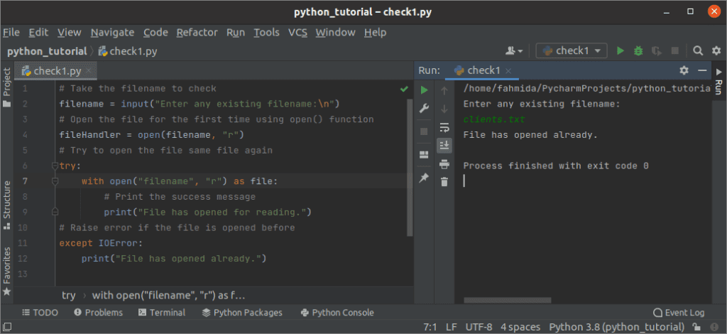 How to check a file is opened or closed in Python