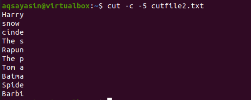 Bash Cut Command With Examples