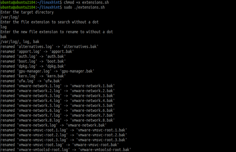 How to Use Bash to Change the File Extension of Multiple Files in a Folder