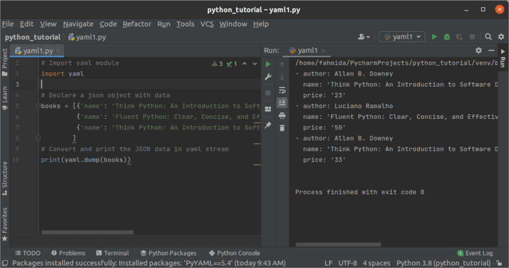 python how to parse yaml file