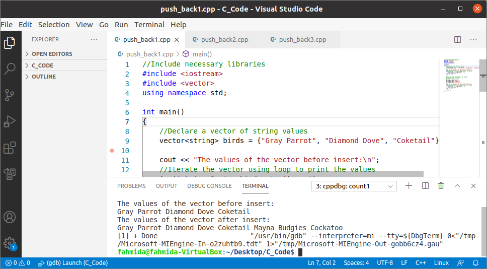 std lib vector code