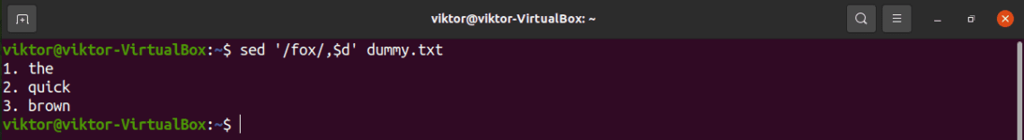 Sed Command To Delete A Line