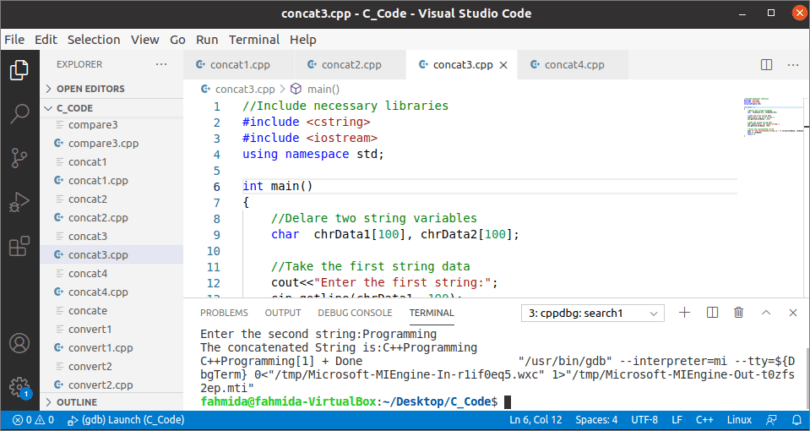 String Concatenation in C++