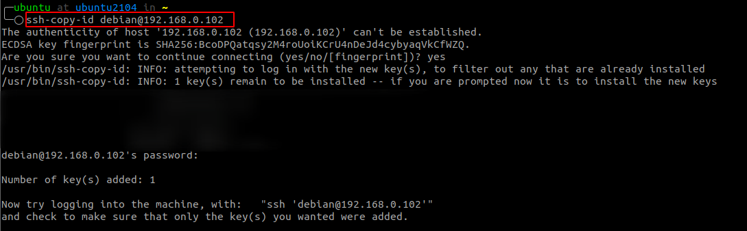 ssh public key copy