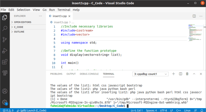 Vector Insert() Function in C++
