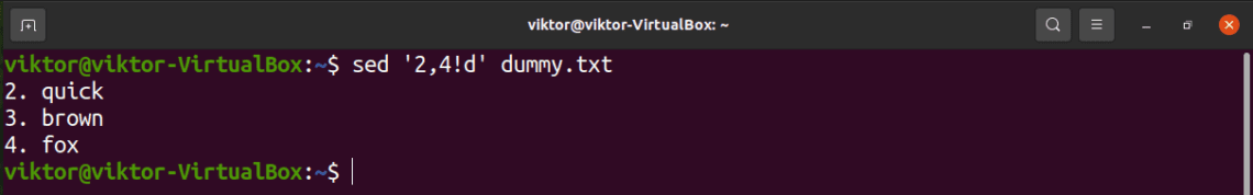 Sed Command to Delete a Line