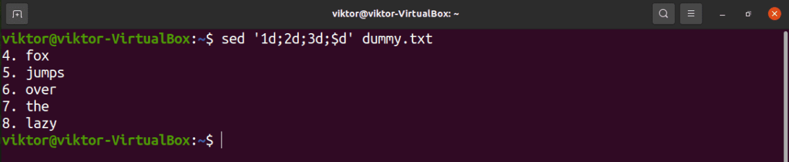 Sed Command To Delete A Line