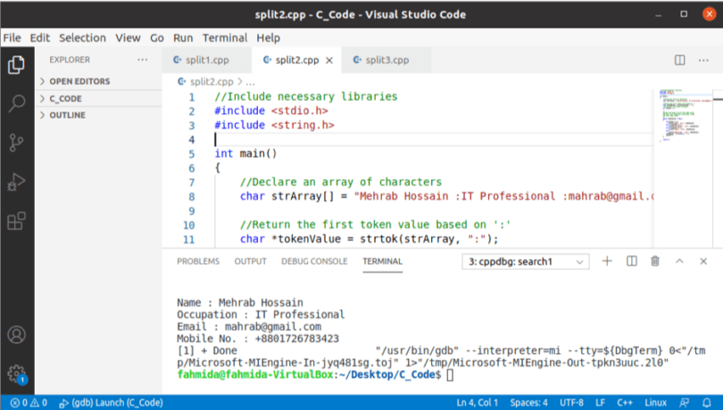 How to split string in C++