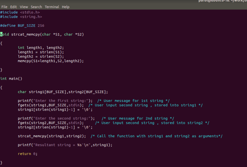 C String Concatenation