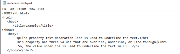 how to hide underline in hyperlink html in text editor