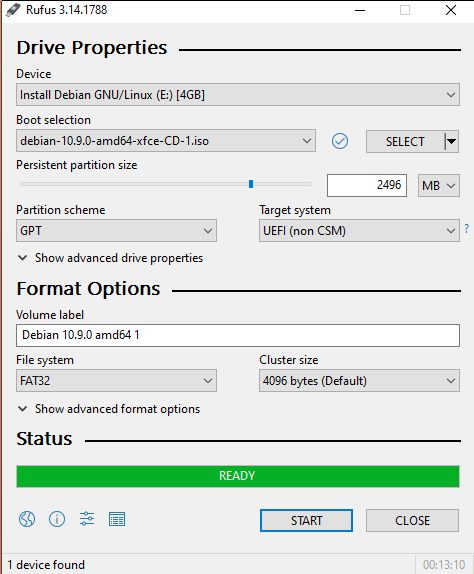 linux iso usb persistant