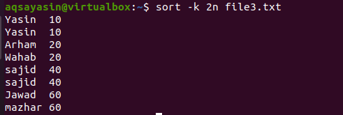 Команда sort в linux