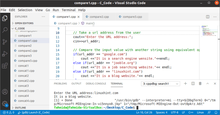 How to compare string in C++