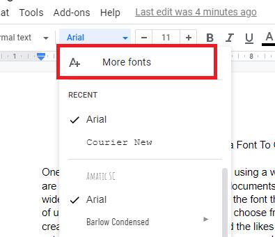 how to add ed fonts to google docs