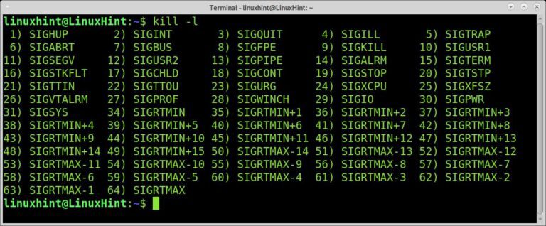 Linux List Signal Numbers