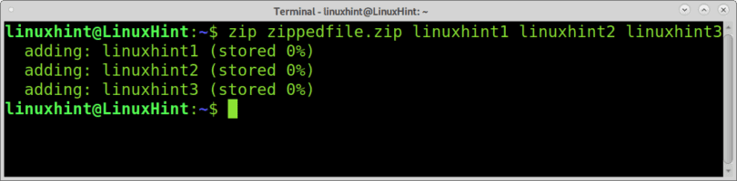 All zip and unzip file operations on linux