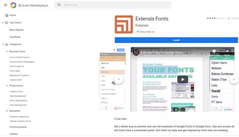 extensis fonts google slides not there