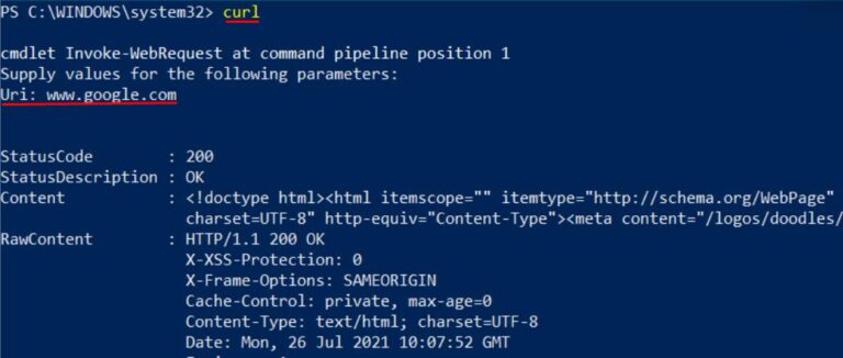 execute-curl-from-powershell