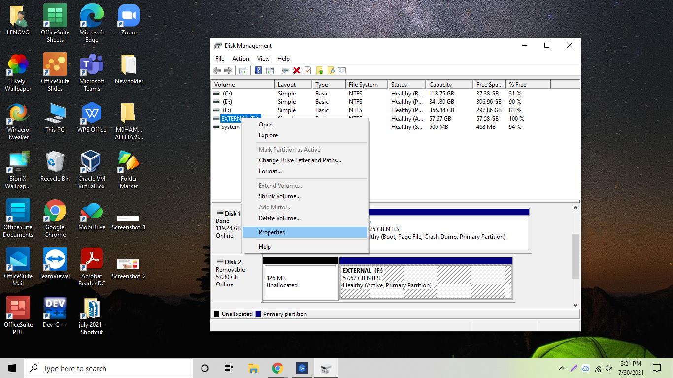 how to reformat external drive on a pc