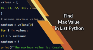 Find Max Value in List Python