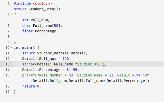 Structures in C