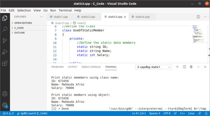 use-of-static-member-function-in-c