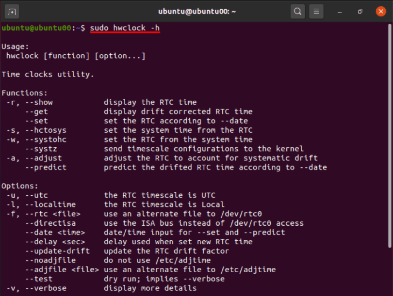 How to use Ubuntu HWClock