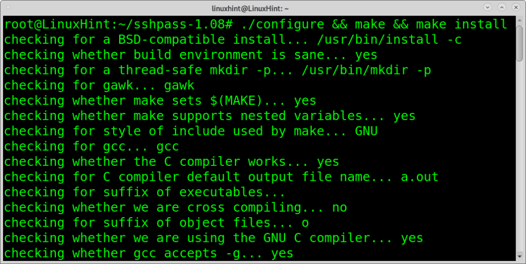 You must install the sshpass program