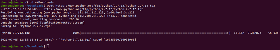 install python 2.7 ubuntu terminal