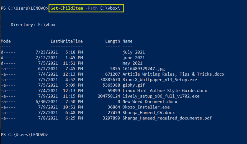 list-files-in-a-directory-with-powershell