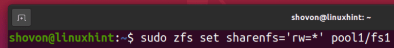 openzfs sharenfs