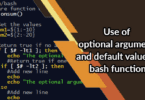 Use of optional argument and default value in bash function