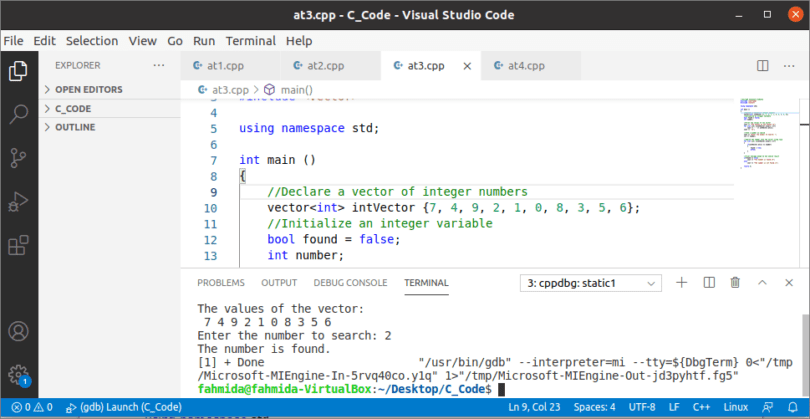 Use of at() Function in C++ Vector