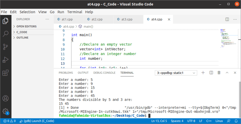 Use of at() Function in C++ Vector
