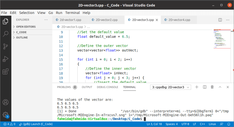 vector code example vector code example