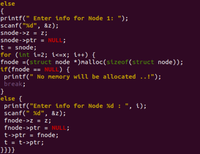 how to make linked list in c