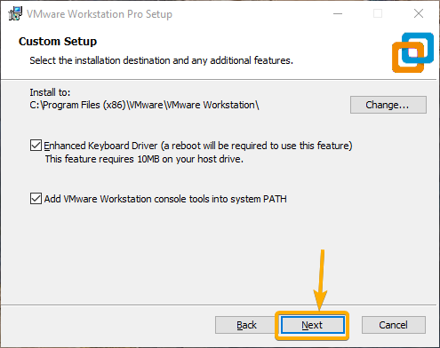 enhanced keyboard driver support vmware player