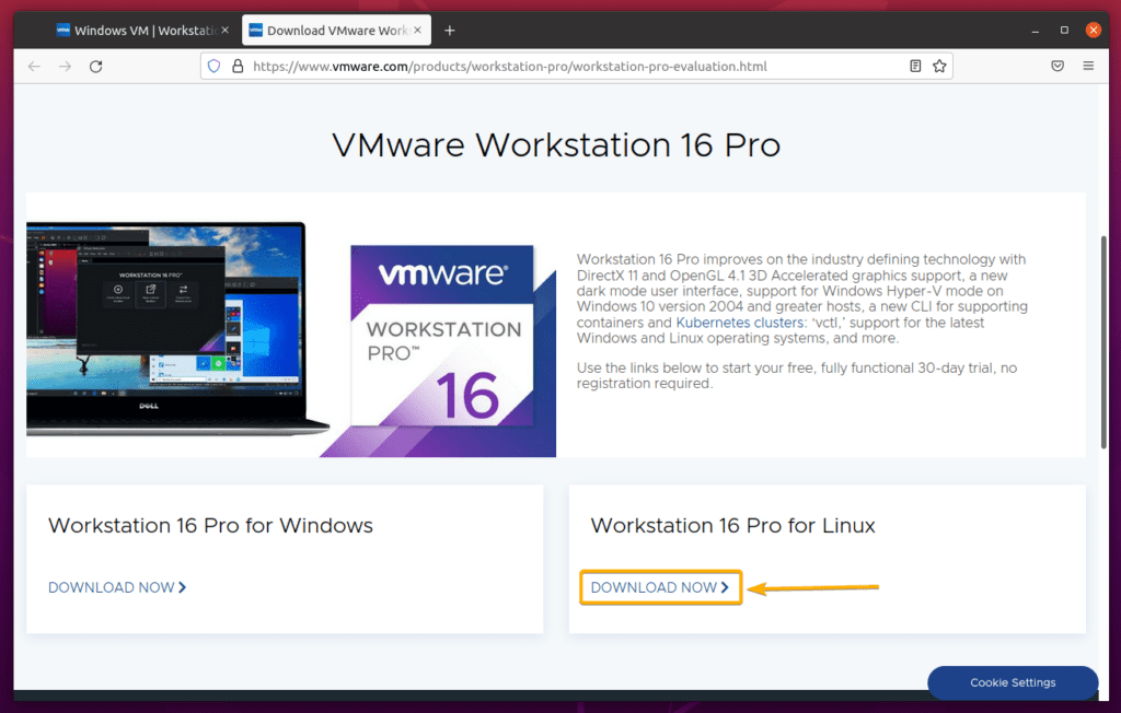 download vmware workstation 16 pro for linux