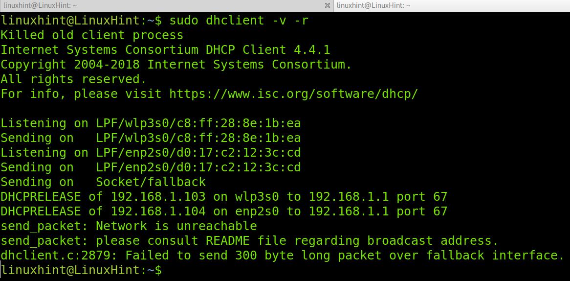 parametri del kernel linux dhcp