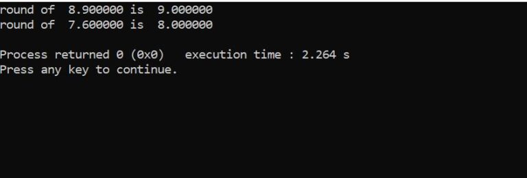 Round function in c